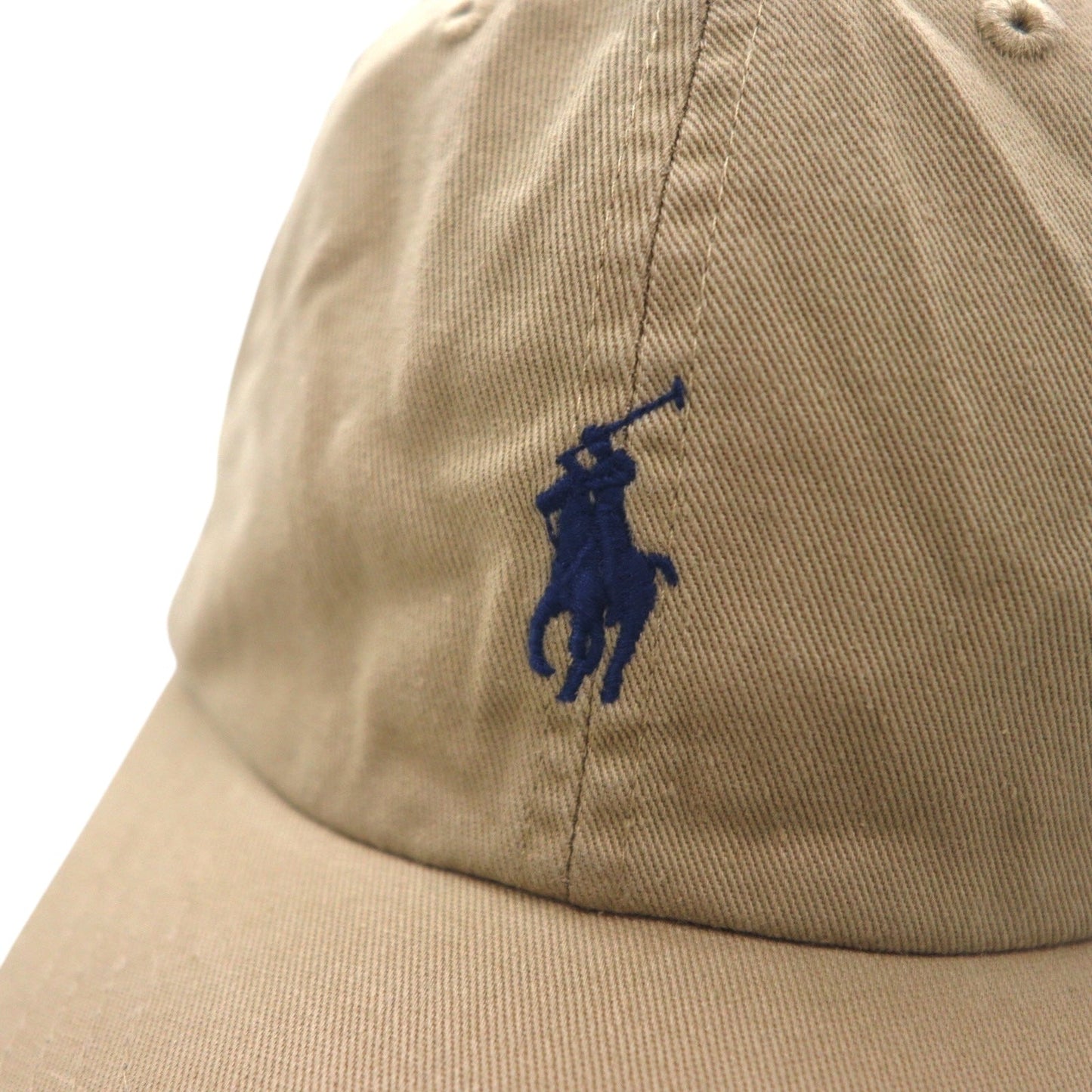 POLO RALPH LAUREN 6パネルキャップ 53cm ベージュ コットン スモールポニー刺繍 未使用品