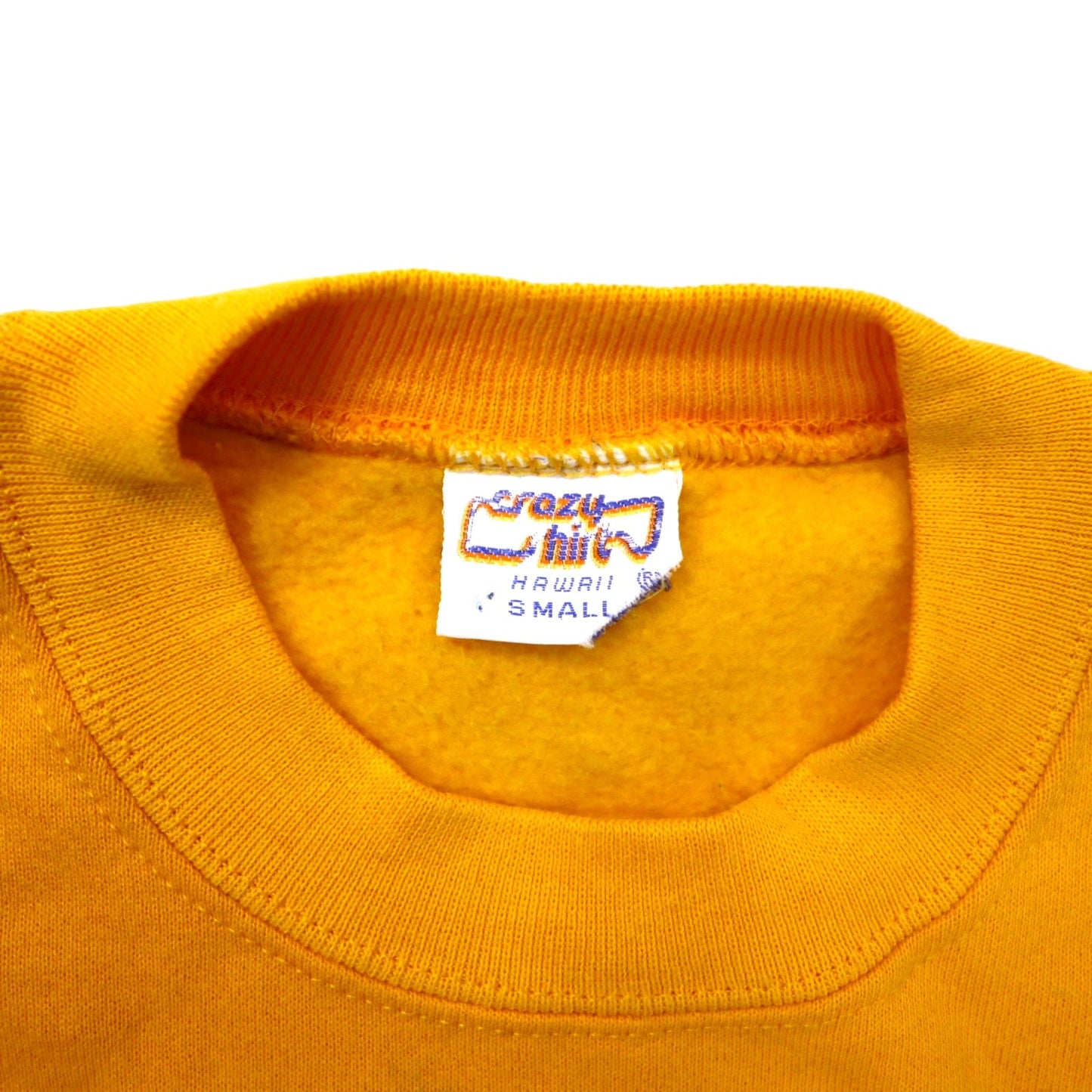 Crazy Shirts USA製 90年代 刺繍 スウェット S イエロー コットン 裏起毛 HONOLULU