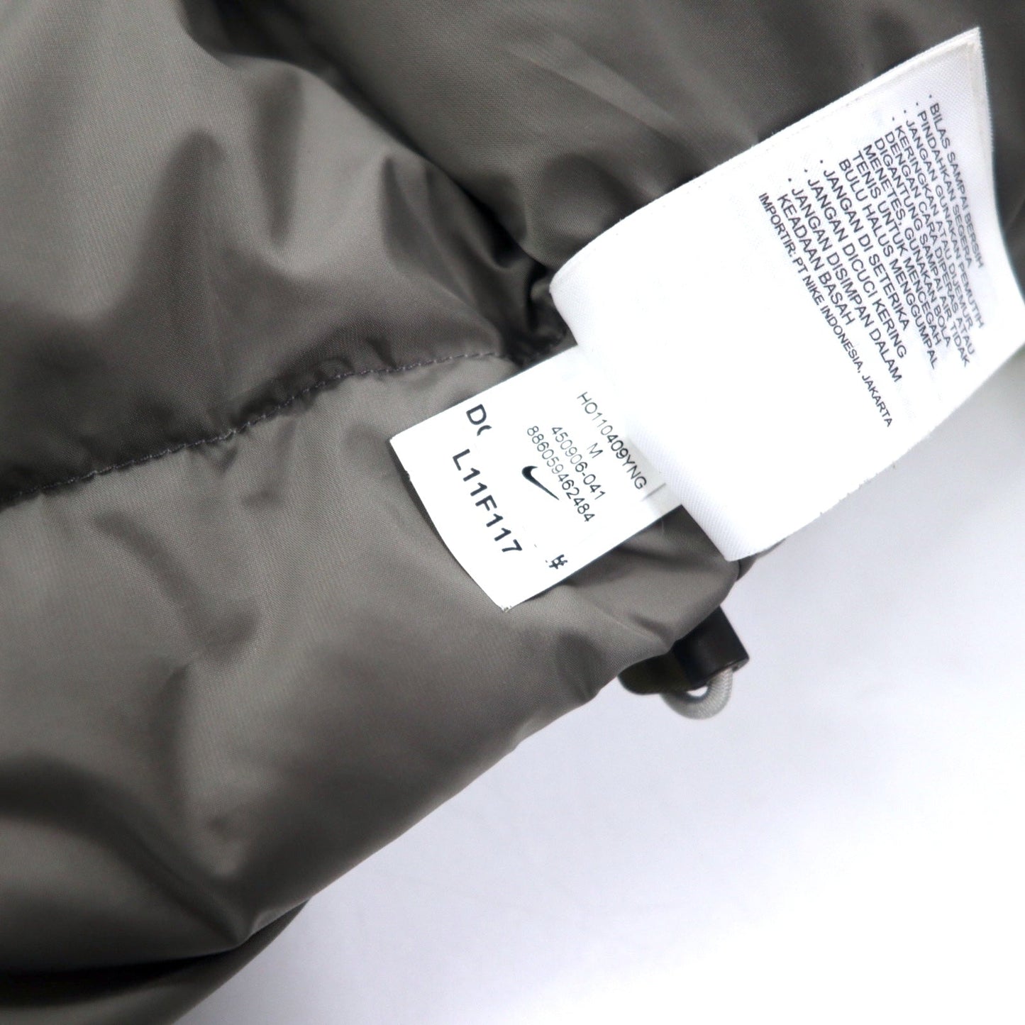 NIKE 総柄 ダウンベスト M イエロー ナイロン 550フィルパワー