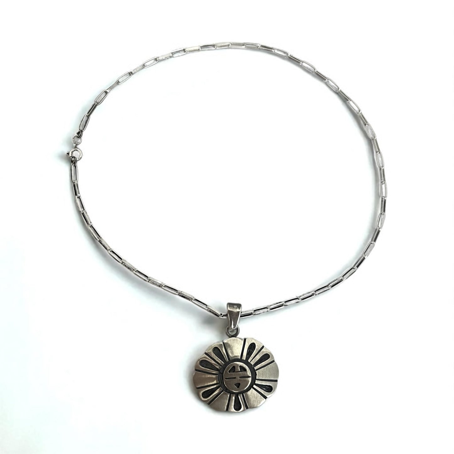 Hopi Vintage Indian Jewelry Necklace ホピ族 インディアンジュエリー サンフェイス ネックレス シルバー 925 トライバル