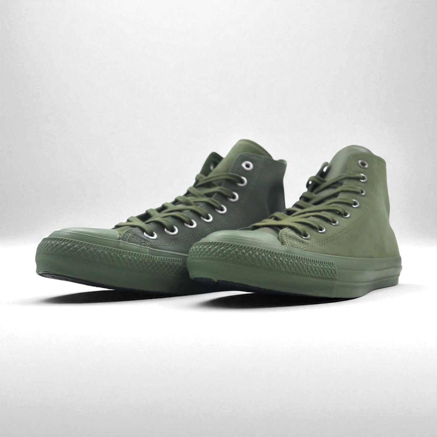 CONVERSE × ENGINEERED GARMENTS × BEAMS オールスター ALL STAR 100 OX ハイカット スニーカー 26.5cm カーキ スエード レザー キャンバス 1CL015 未使用品