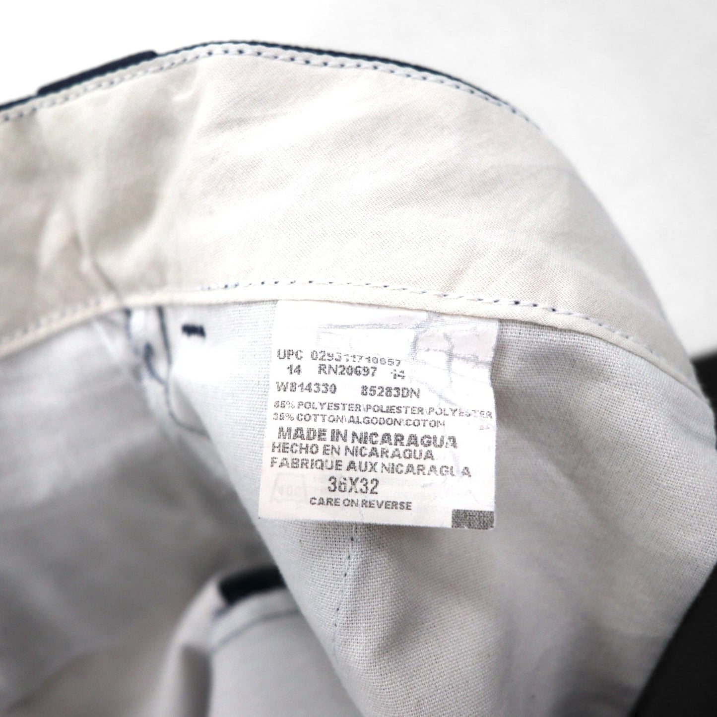 Dickies ダブルニー ワークパンツ チノパンツ L ネイビー ポリエステル コットン ワイド 85283DN
