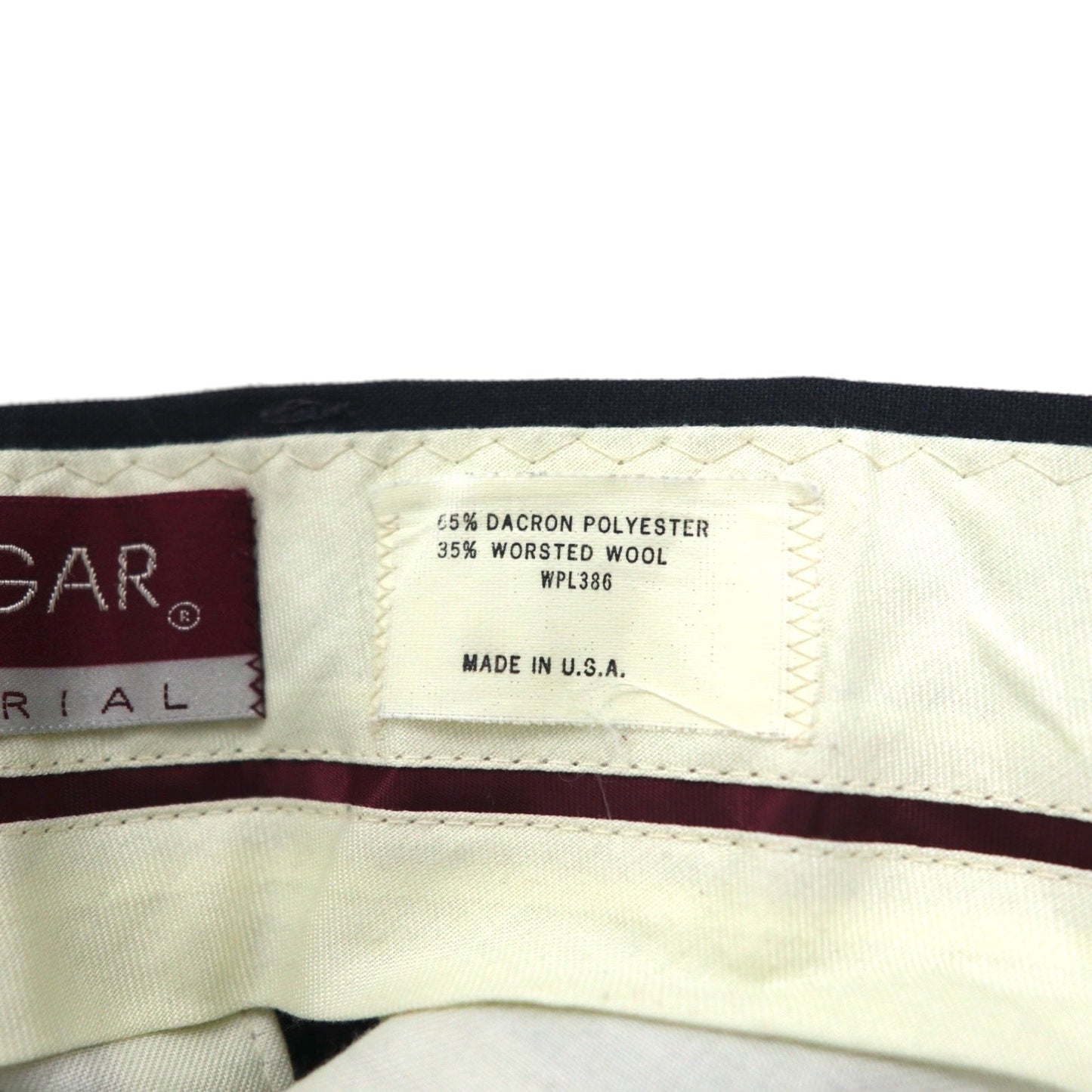 USA製 80年代 HAGGAR 2タック センタープレス スラックスパンツ M グレー ポリエステル ウール