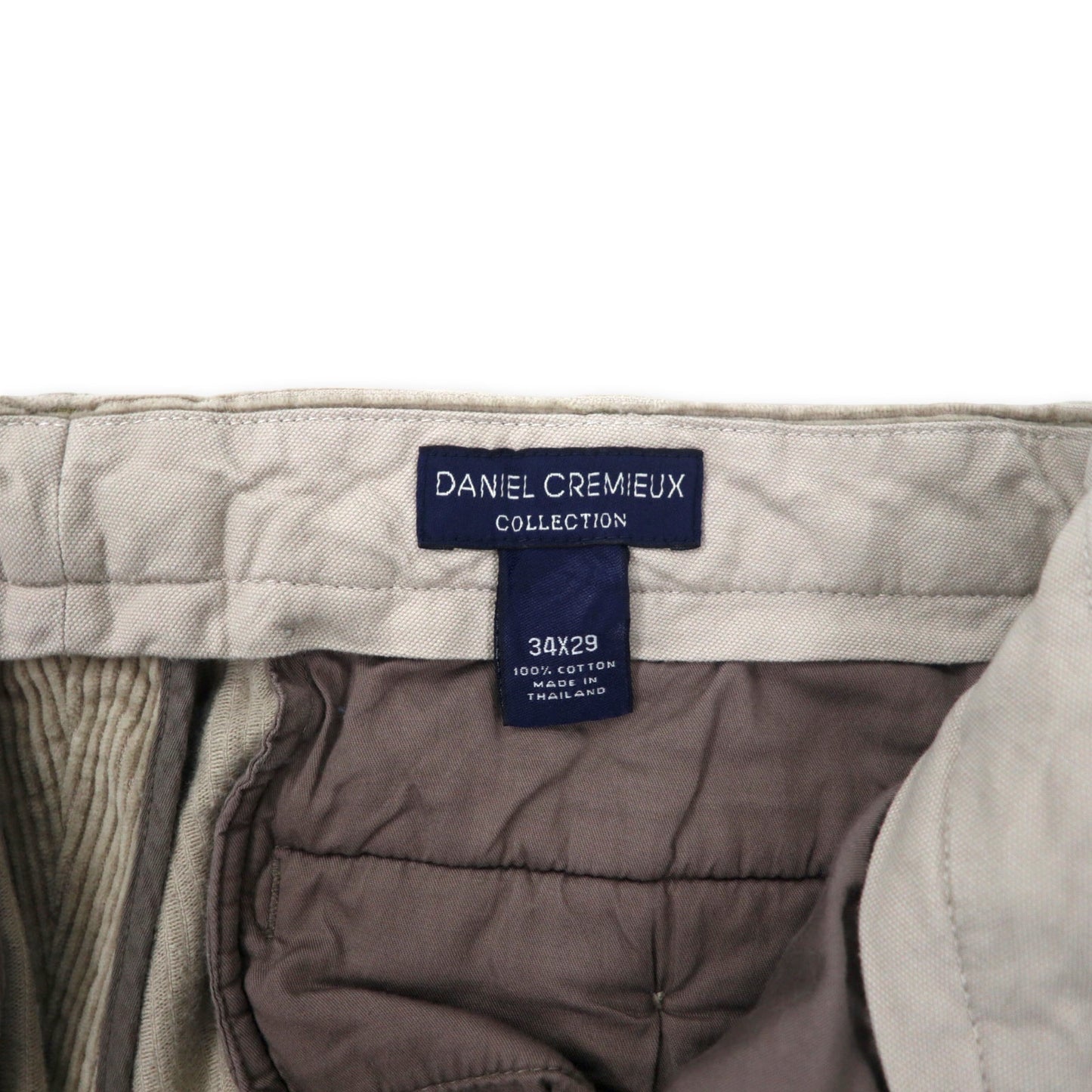 DANIEL CREMIEUX COLLECTION 2タック テーパード コーデュロイパンツ 34 ベージュ コットン 太畝