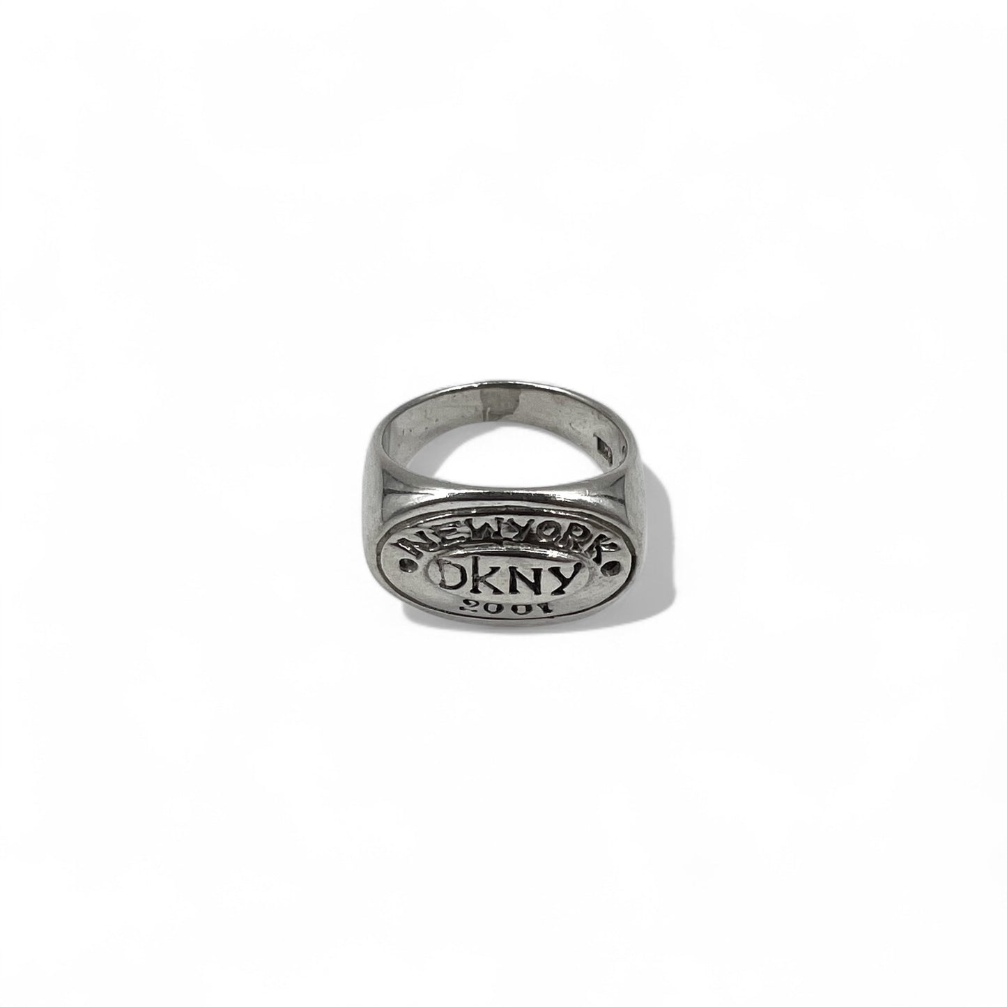 DKNY 00年代 シグネットリング 指輪 15号 シルバー 925 NEW YORK 2001
