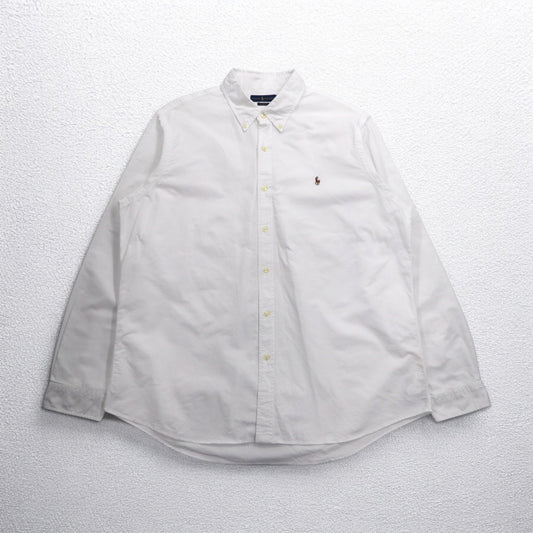 RALPH LAUREN オックスフォード ボタンダウンシャツ 2XL ホワイト CLASSIC FIT スモールポニー刺繍