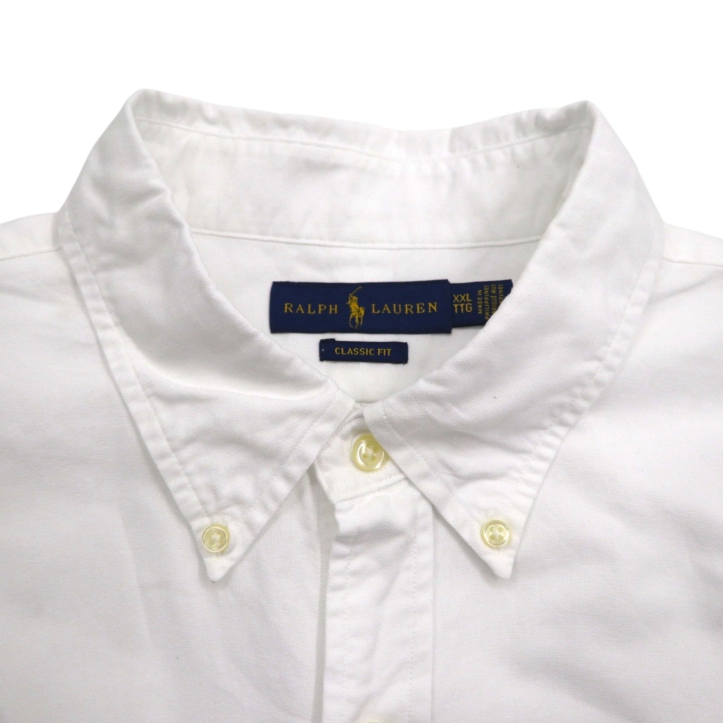 RALPH LAUREN オックスフォード ボタンダウンシャツ 2XL ホワイト CLASSIC FIT スモールポニー刺繍