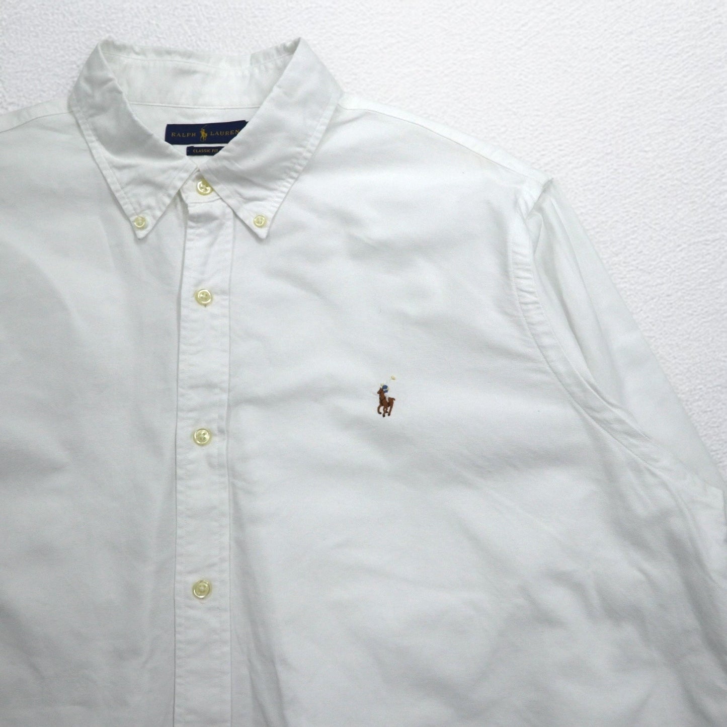 RALPH LAUREN オックスフォード ボタンダウンシャツ 2XL ホワイト CLASSIC FIT スモールポニー刺繍