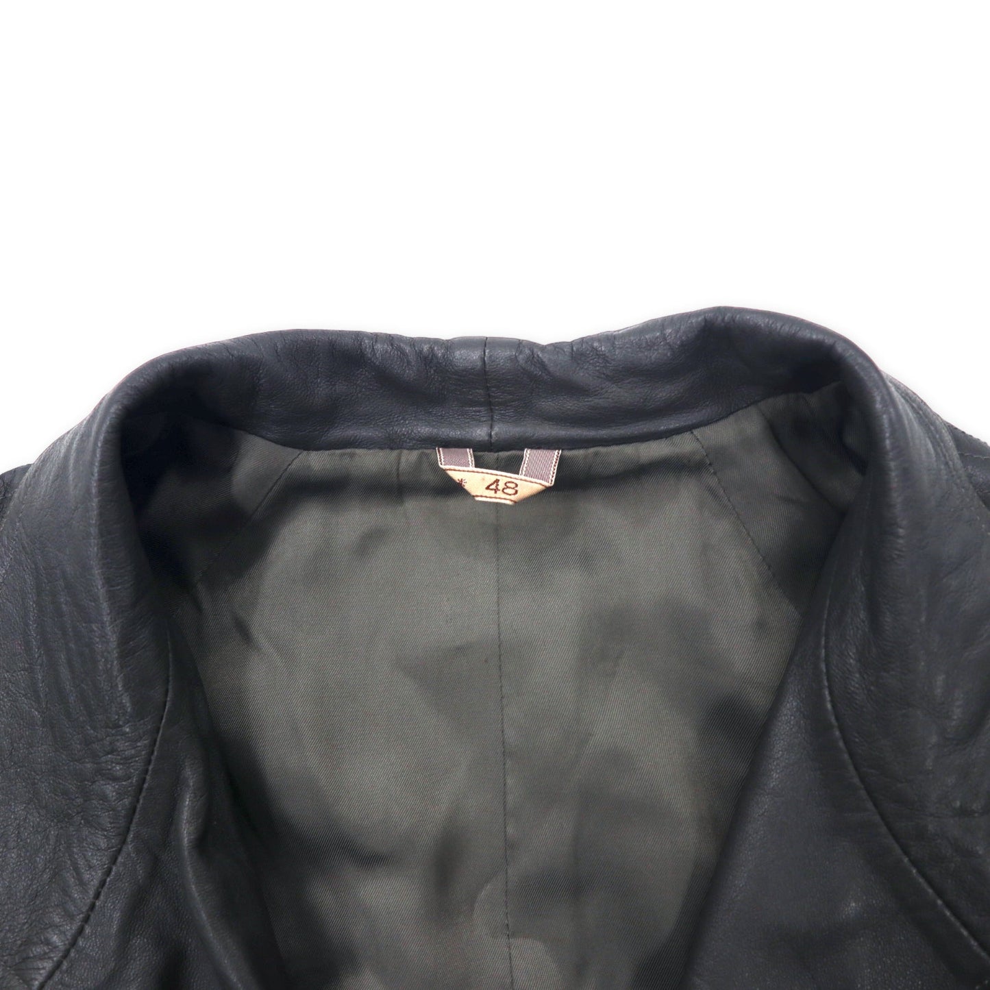 Euro Vintage Leather Jacket ユーロヴィンテージ レザージャケット 48 グレー VERA PELLE スナップボタン everest