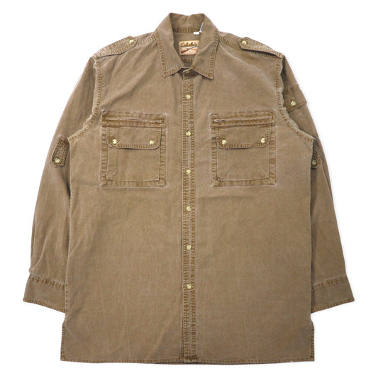Cabela's 90年代 フィールドシャツ L カーキ コットン エポレット ミリタリー