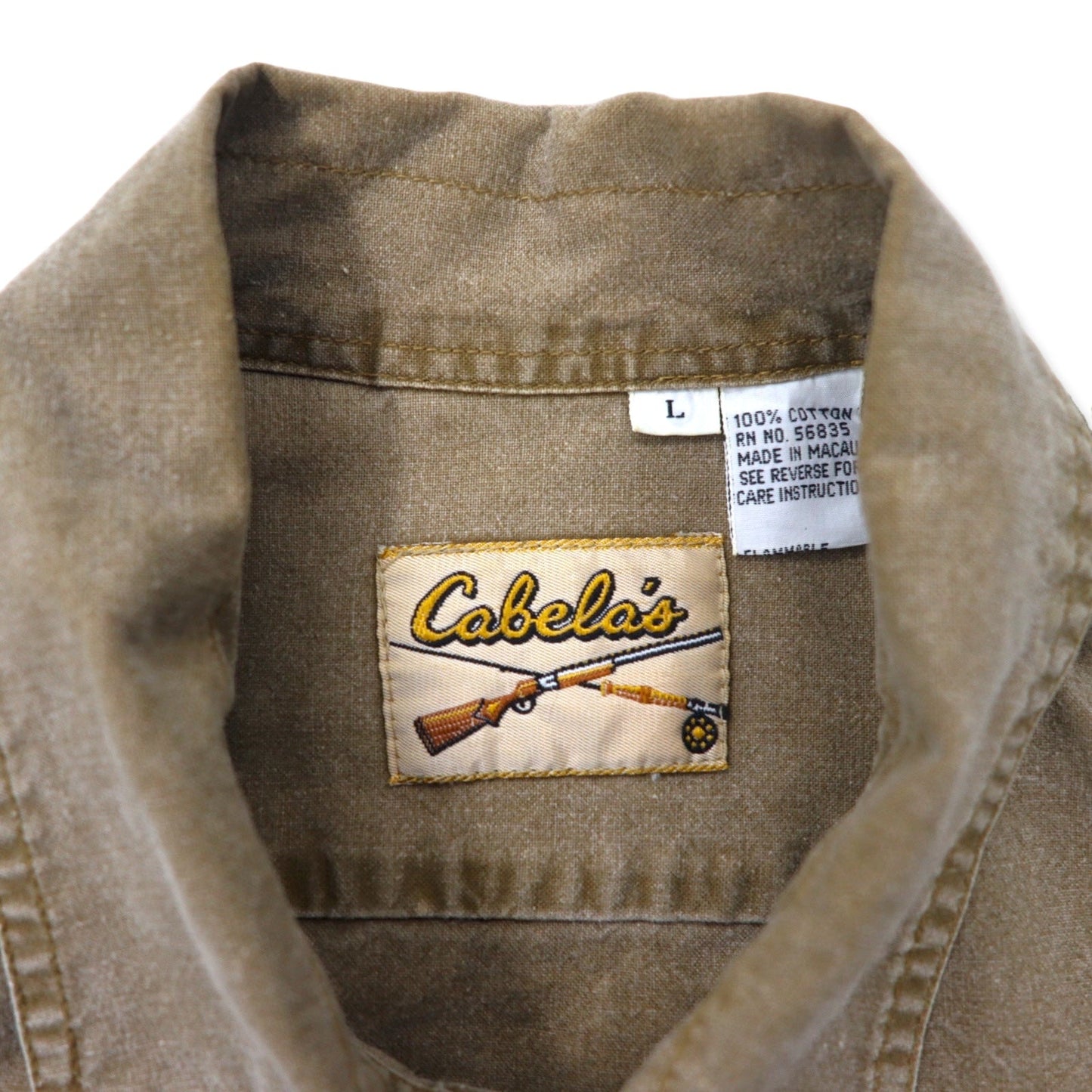 Cabela's 90年代 フィールドシャツ L カーキ コットン エポレット ミリタリー