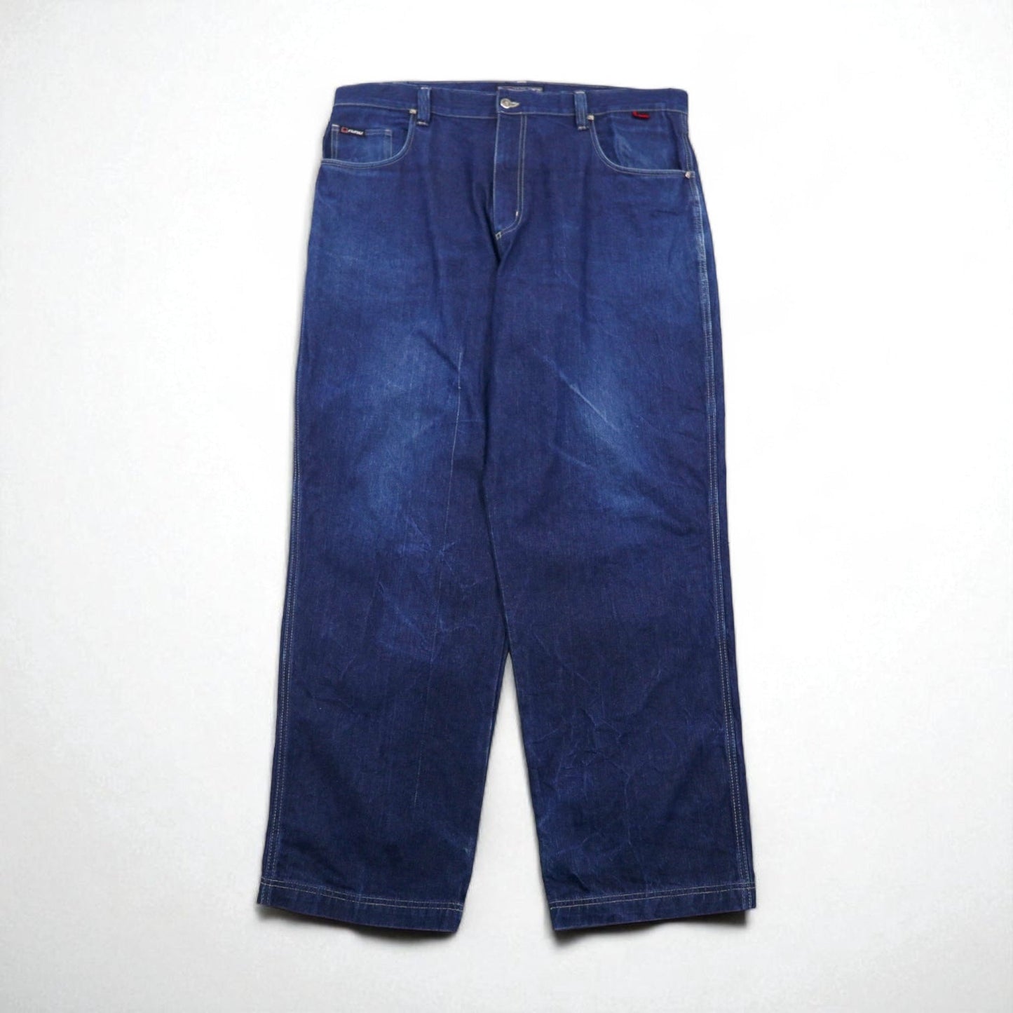 FUBU 00年代 ワイド バギー デニムパンツ ジーンズ XL ビッグサイズ インディゴ ブルー ジッパーフライ