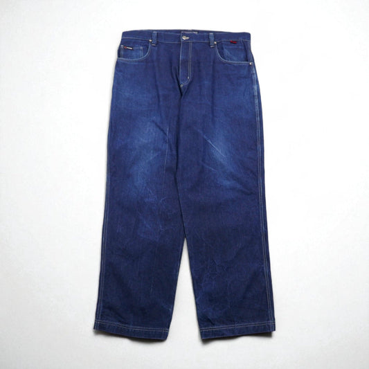 FUBU 00年代 ワイド バギー デニムパンツ ジーンズ XL ビッグサイズ インディゴ ブルー ジッパーフライ