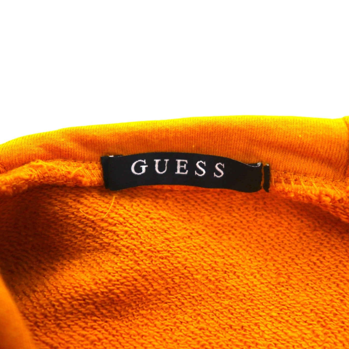 GUESS トライアングルロゴ 刺繍 プルオーバーパーカー M イエロー コットン MI3K9471