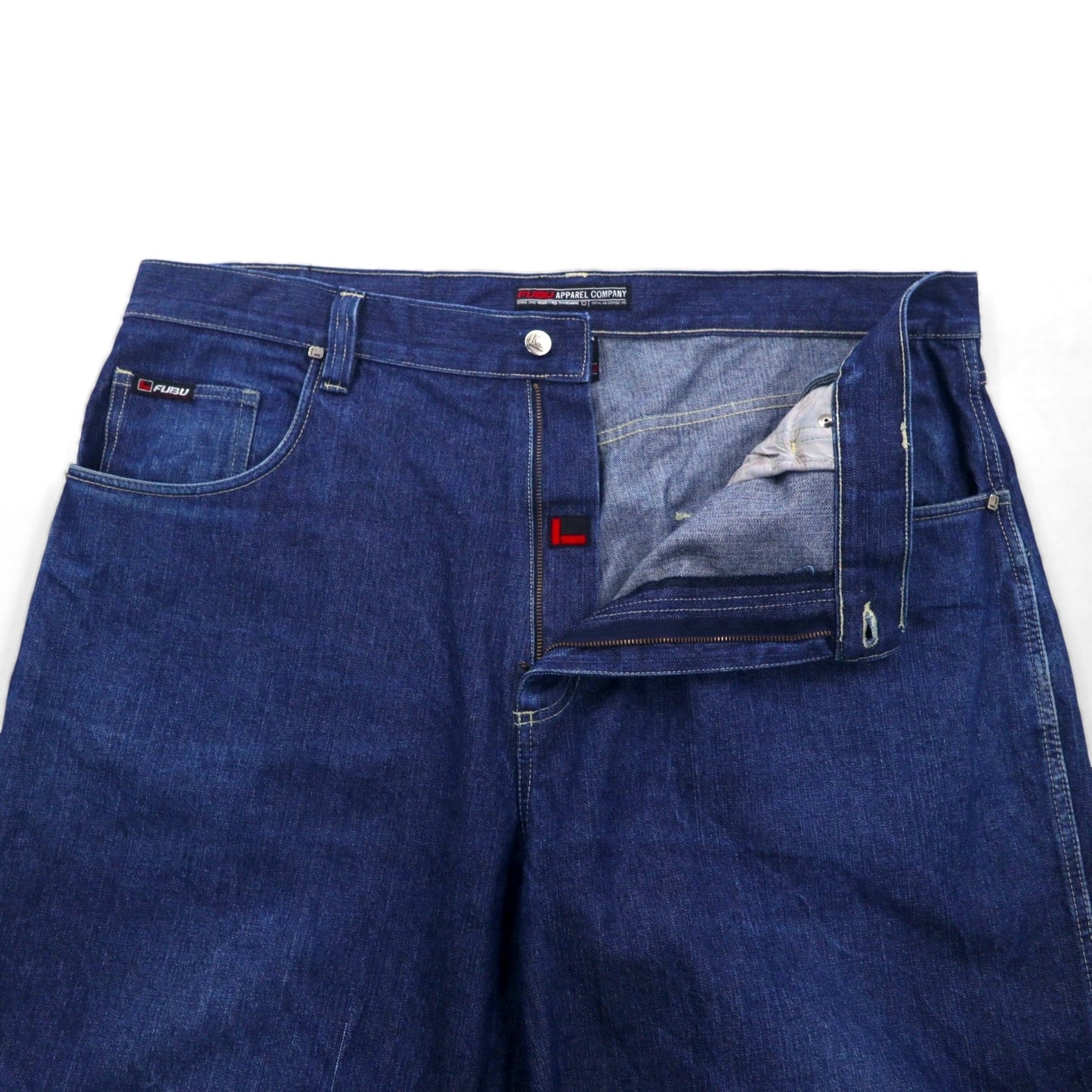 FUBU 00年代 ワイド バギー デニムパンツ ジーンズ XL ビッグサイズ インディゴ ブルー ジッパーフライ