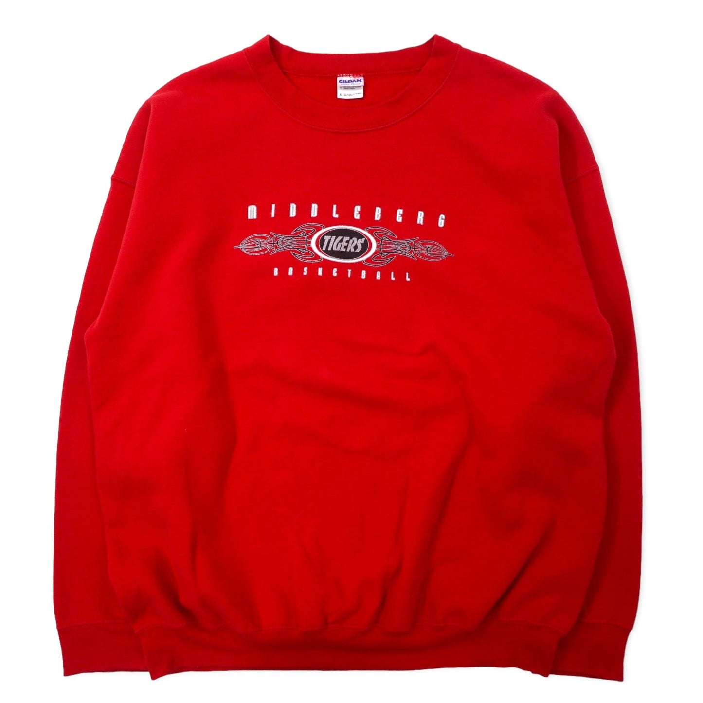 GILDAN カレッジ プリント スウェット XL レッド コットン 裏起毛 MIDDLEBERG TIGERS BASKETBALL ビッグサイズ メキシコ製