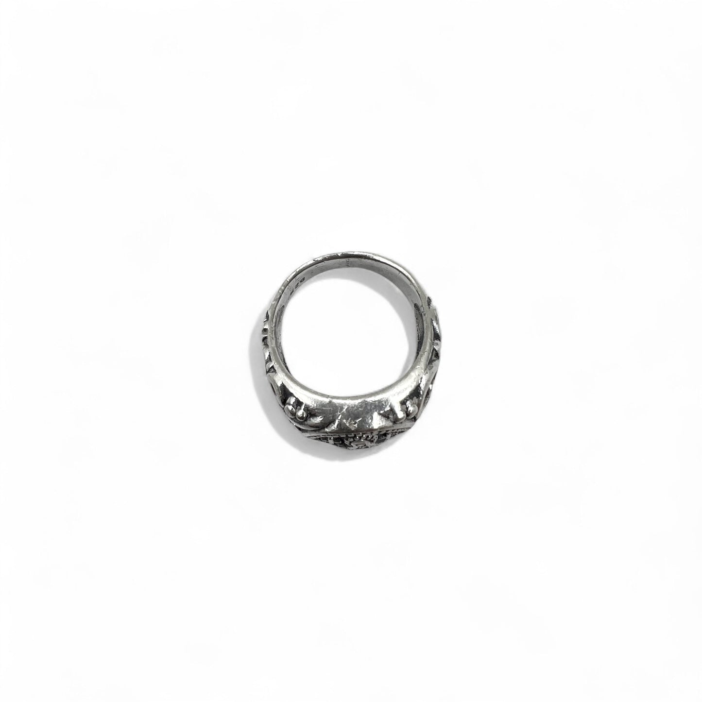 Vintage Virgin Mary Silver Ring 聖母 マリア シルバーリング 指輪 17号 925 クロス アラベスク