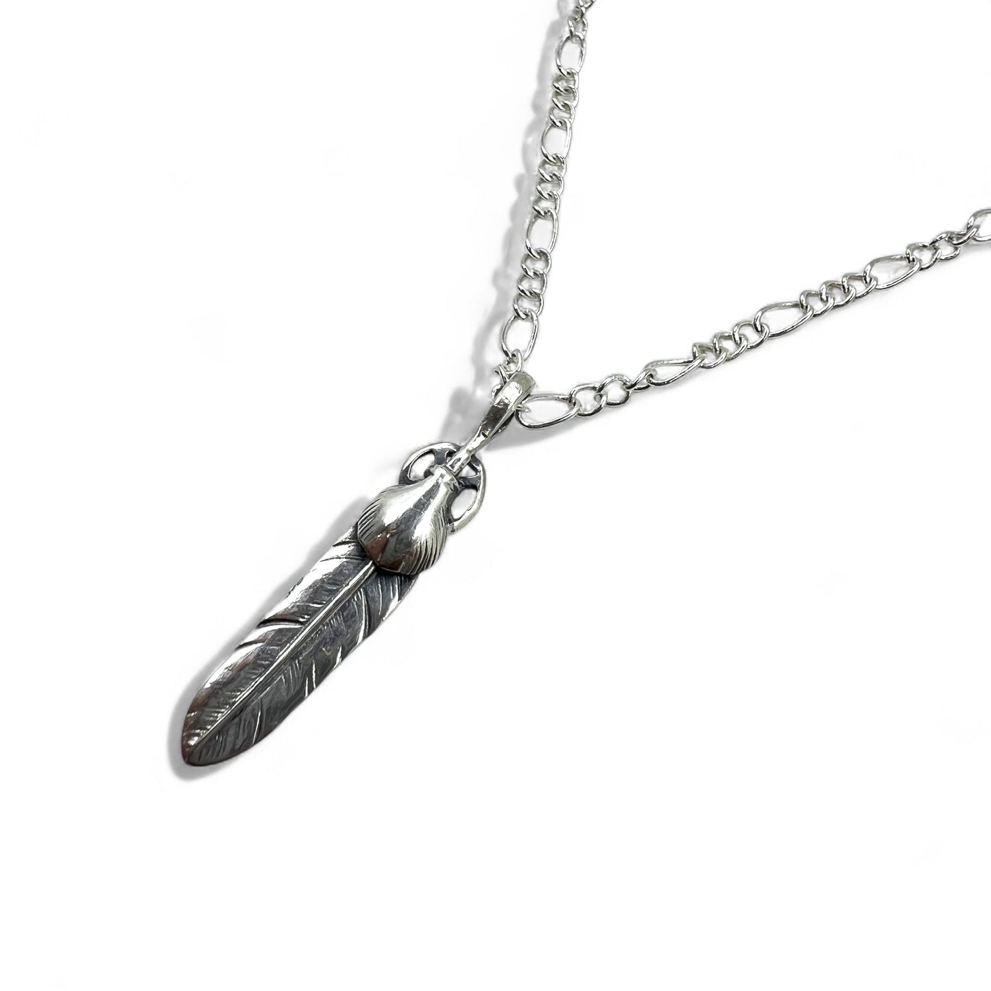 Vintage Silver Feather Necklace ハートホイール フェザー ネックレス シルバー 925