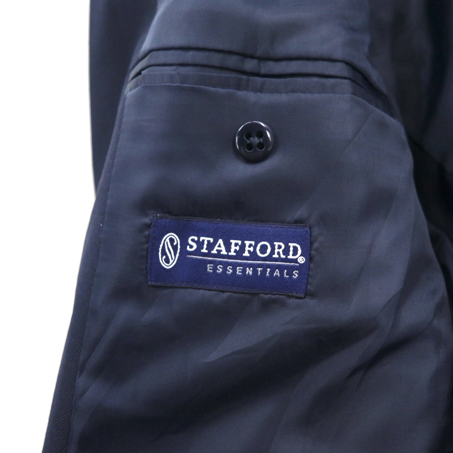 STAFFORD ブレザー 紺ブレ 2B テーラードジャケット M ネイビー ポリエステル ウール 金ボタン