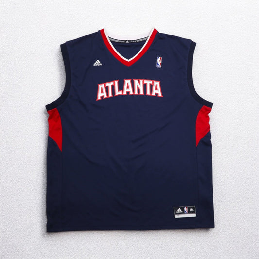 adidas ゲームシャツ バスケット ユニフォーム タンクトップ 2XL ビッグサイズ ネイビー NBA Atlanta Hawks