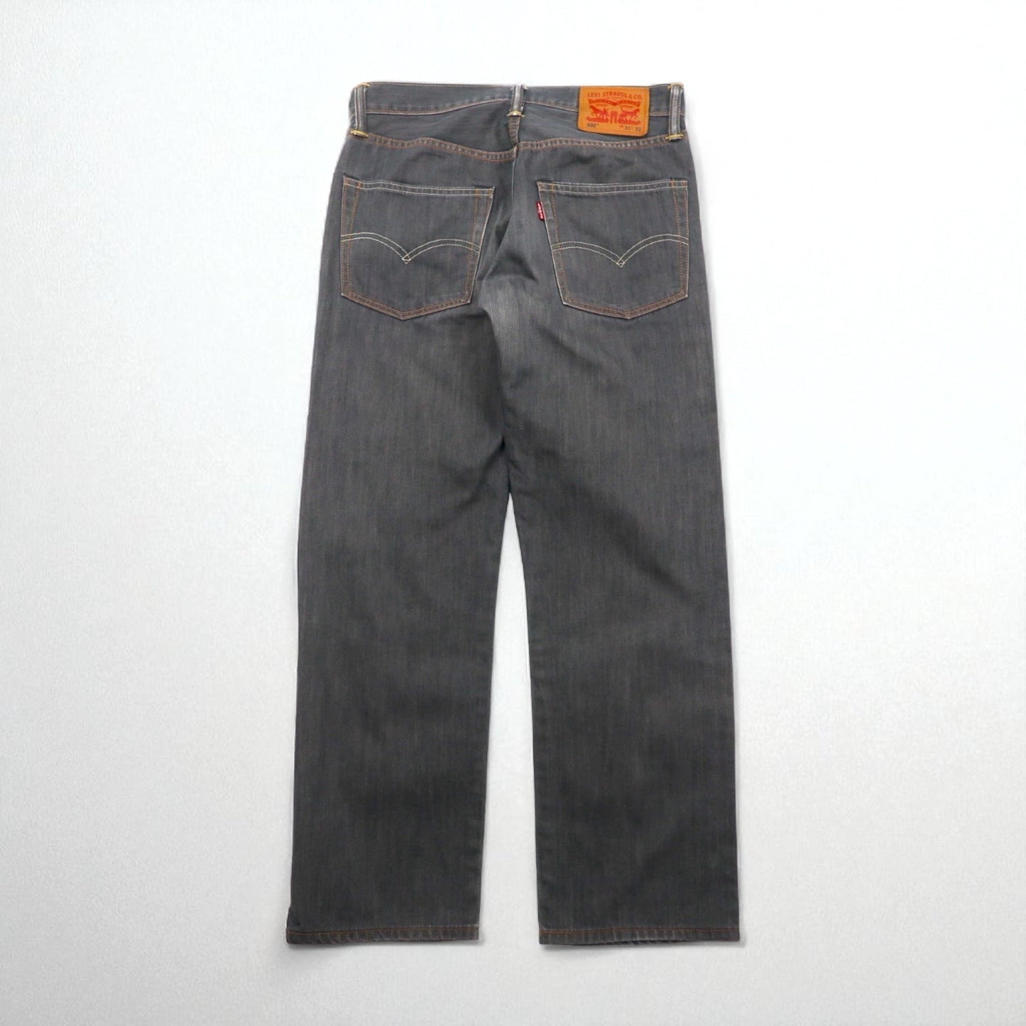 Levi's 502 デニムパンツ ジーンズ M グレー コットン レザーパッチ 00502-0368