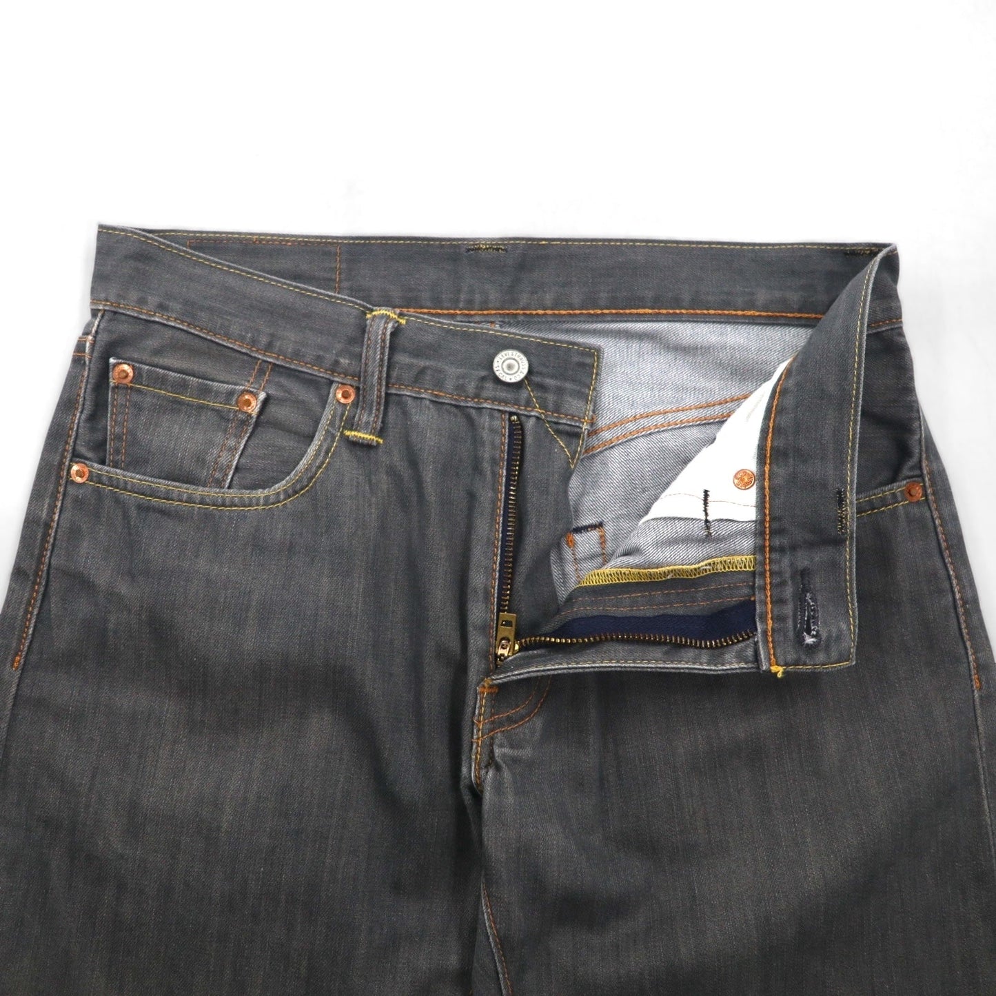 Levi's 502 デニムパンツ ジーンズ M グレー コットン レザーパッチ 00502-0368