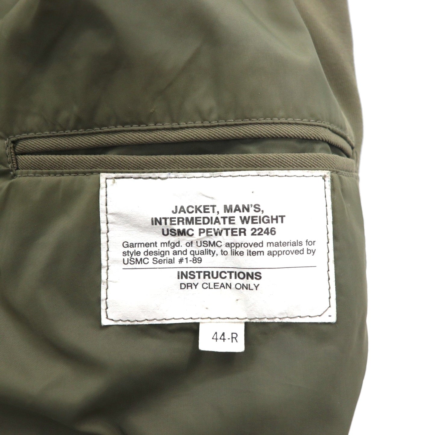 USMC 80年代 アメリカ海軍 PEWTER 2246 タンカージャケット フライトジャケット XL カーキ ウール ミリタリー THE MARINE SHOP