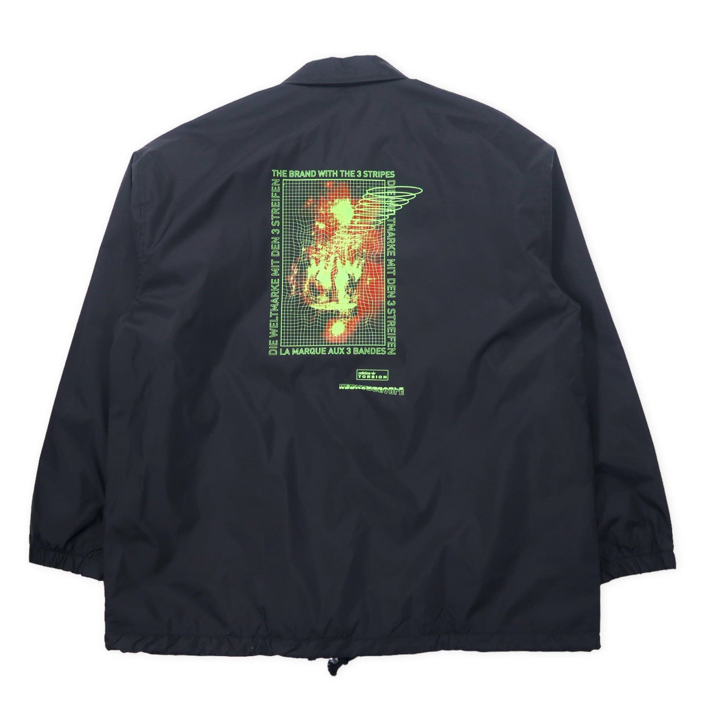 adidas originals コーチジャケット XO ブラック ナイロン バックプリント Torsion Coach Windbreaker Jacket Retro Black GD6012