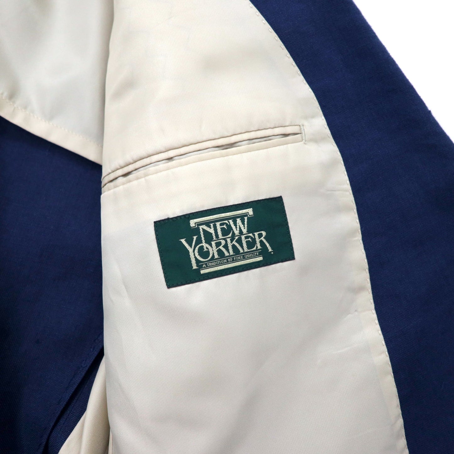 NEW YORKER 80年代 ダブル スーツ セットアップ AB4 ネイビー 麻 リネン 日本製
