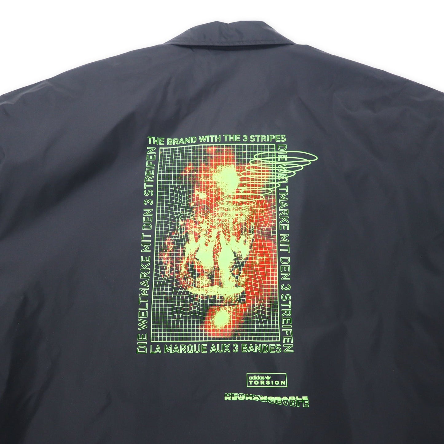 adidas originals コーチジャケット XO ブラック ナイロン バックプリント Torsion Coach Windbreaker Jacket Retro Black GD6012