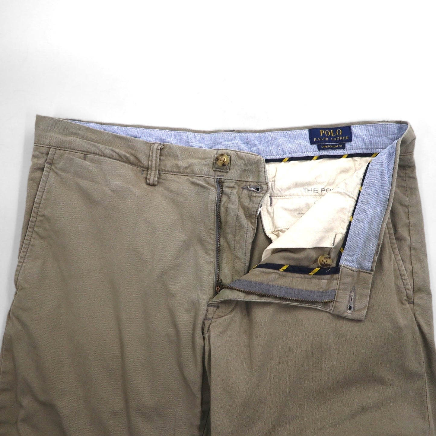 POLO RALPH LAUREN ポロチノ ストレッチ スリムフィット チノパンツ L ベージュ コットン