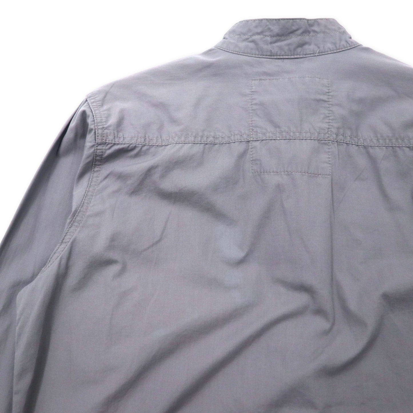 MATELEAU チャイナシャツ L グレー コットン VESTES SHIRT フランス ユーロワーク チュニジア製