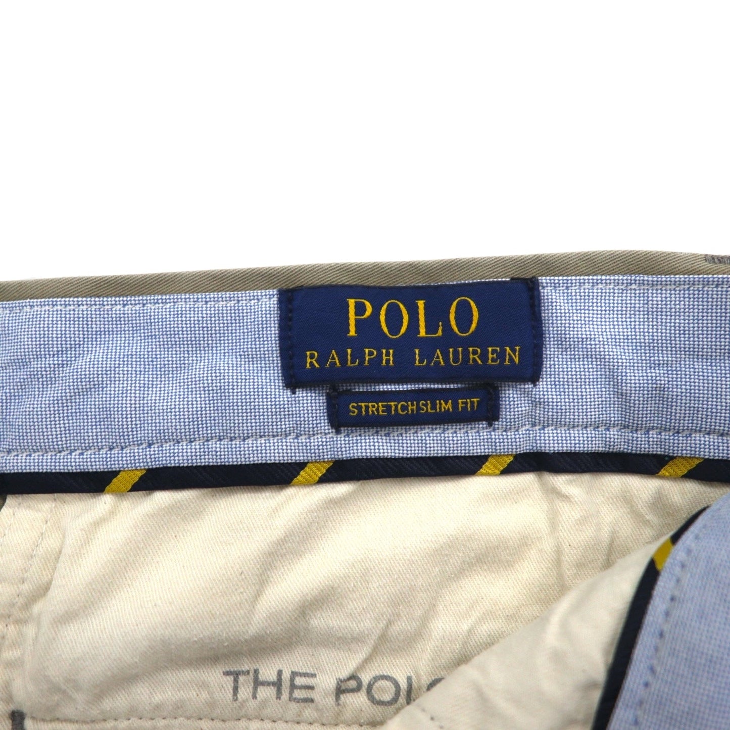 POLO RALPH LAUREN ポロチノ ストレッチ スリムフィット チノパンツ L ベージュ コットン