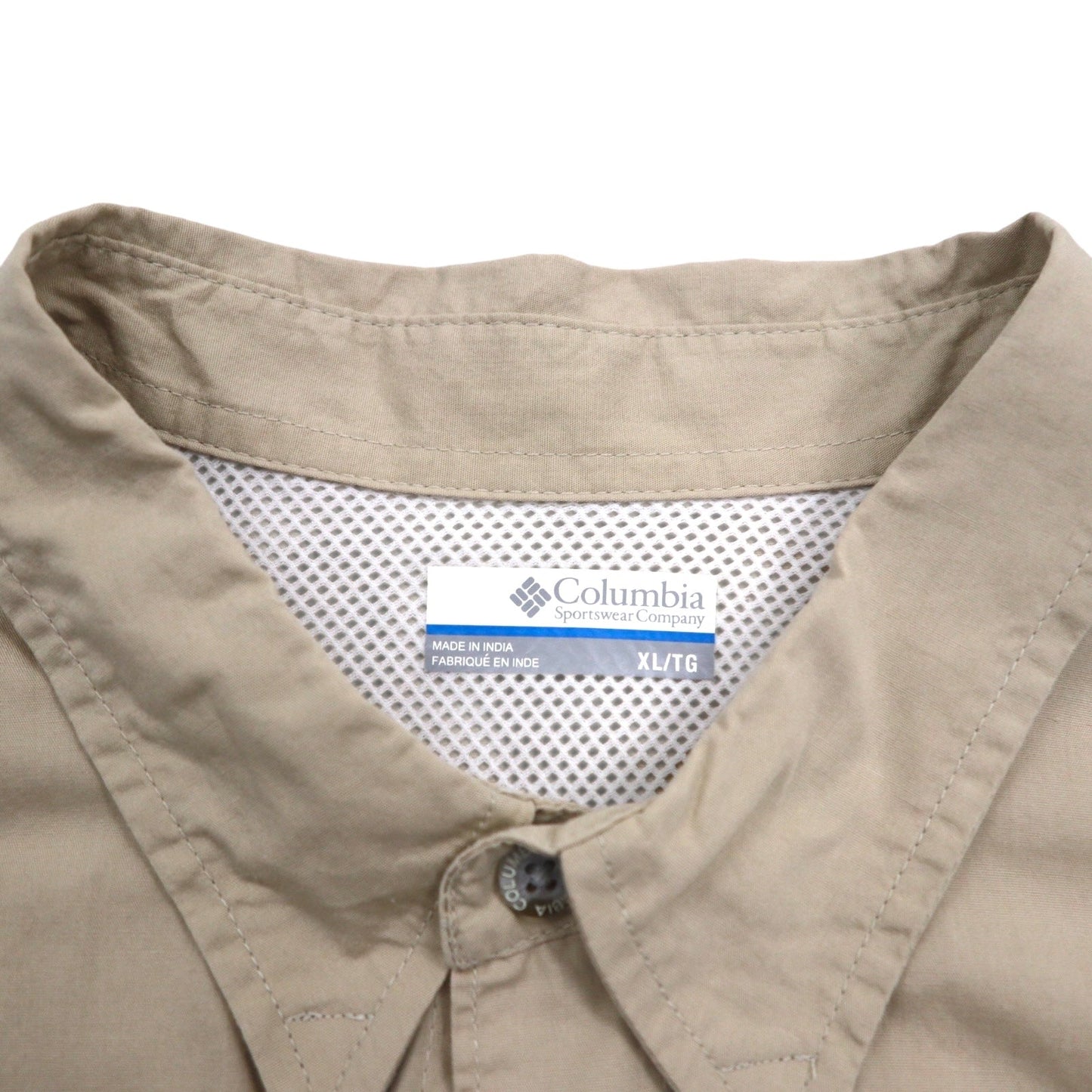 Columbia PFG バハマ 半袖 フィッシング シャツ XL ベージュ コットン FM7130