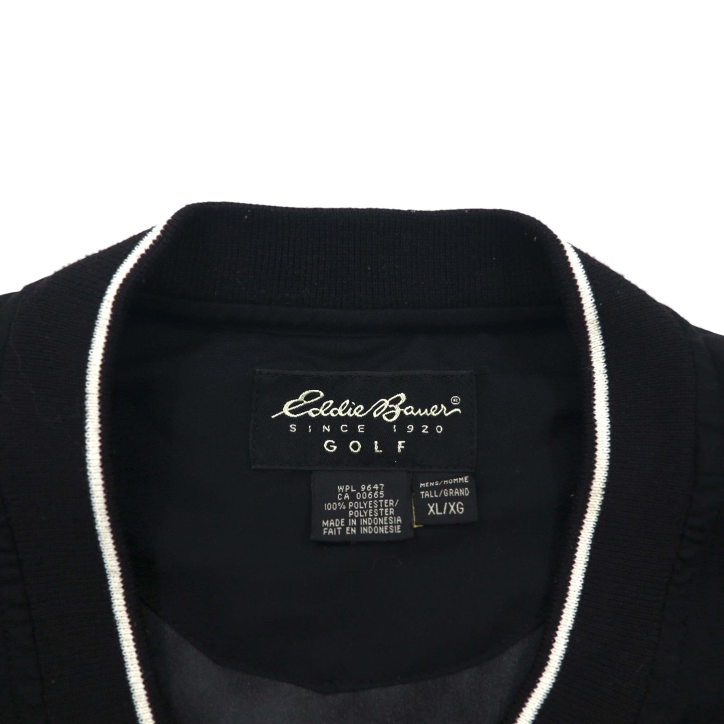 Eddie Bauer ピステ プルオーバー ナイロンジャケット XL ブラック ポリエステル 撥水 ワンポイントロゴ刺繍