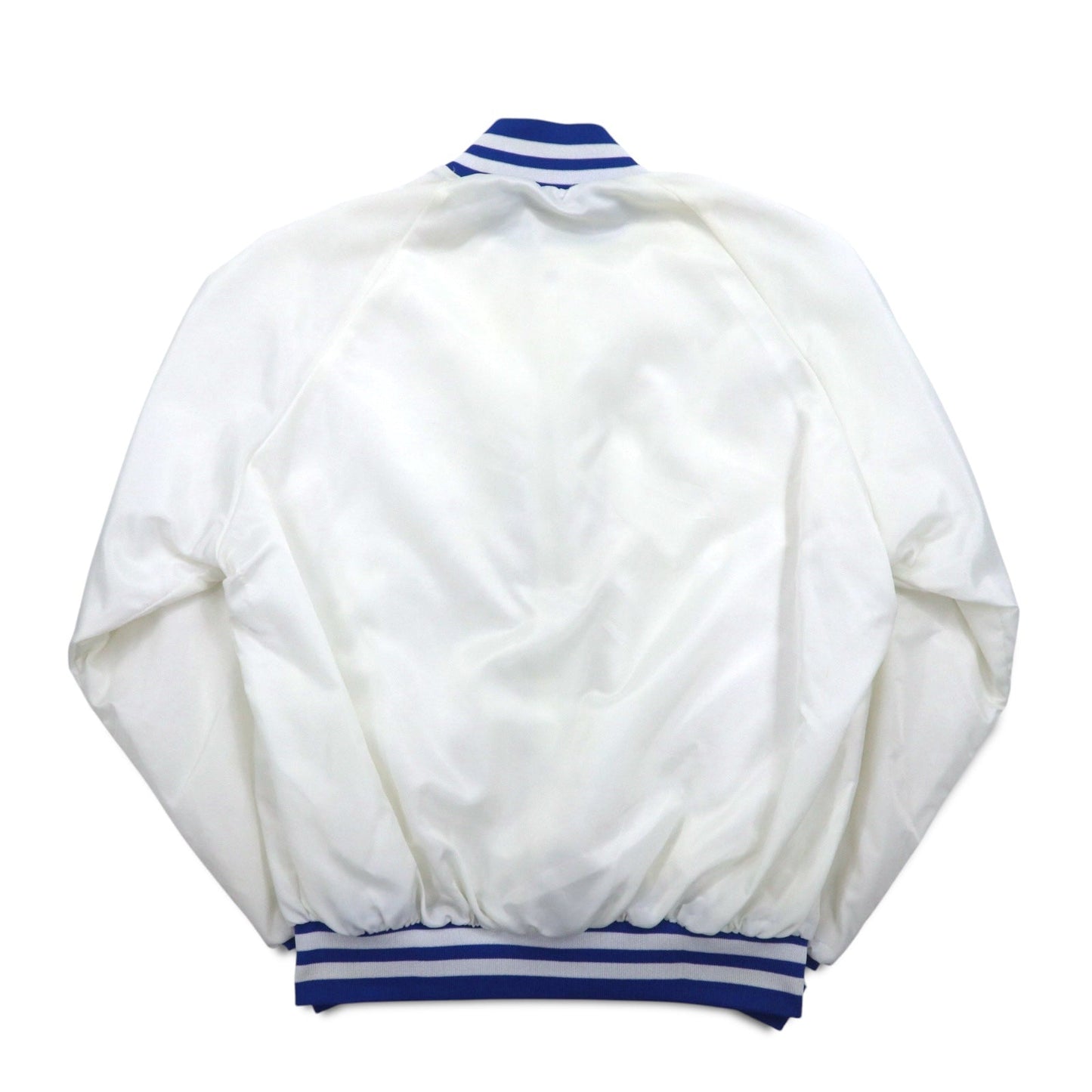 Vintage 90s USA Made Satin Varsity Jacket ASW JACKETS 90年代 スタジャン L ホワイト ナイロン