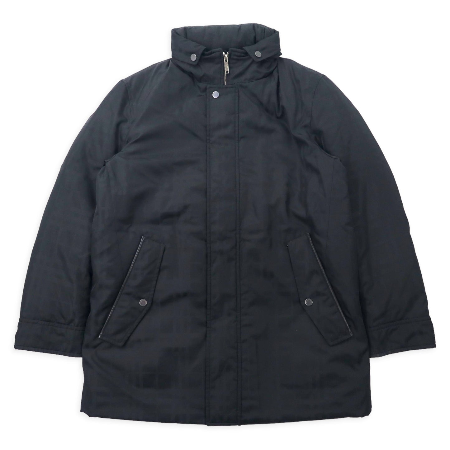 BURBERRY シャドーチェック ダウンジャケット M ブラック ノバチェック フード収納式 BBN77-723-09