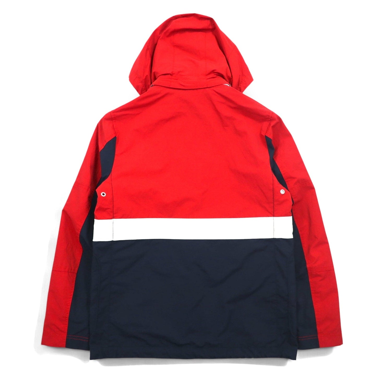 TOMMY HILFIGER セーリングジャケット マウンテンパーカー M レッド トリコロール ダブルジップ フード着脱式