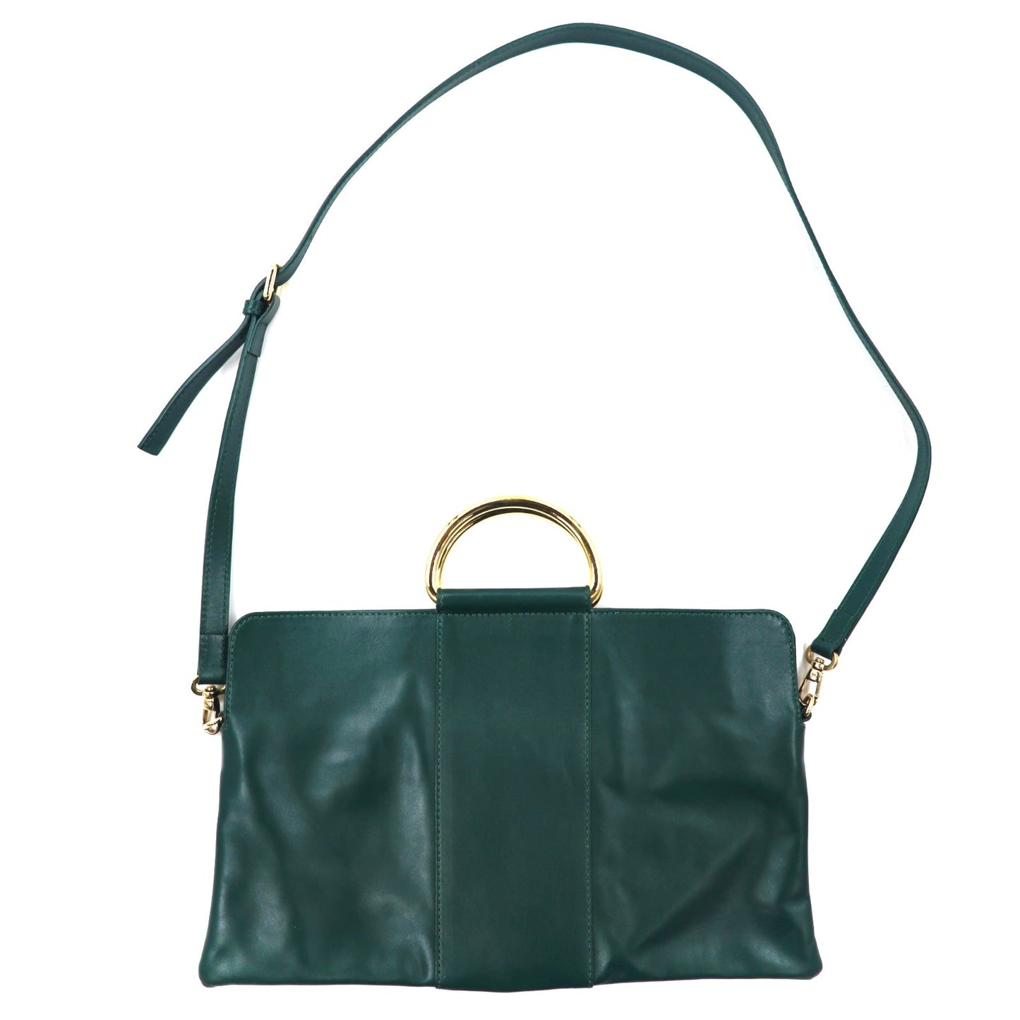 CHRISTIAN VILLA 2WAYショルダーバッグ クラッチバッグ グリーン レザー