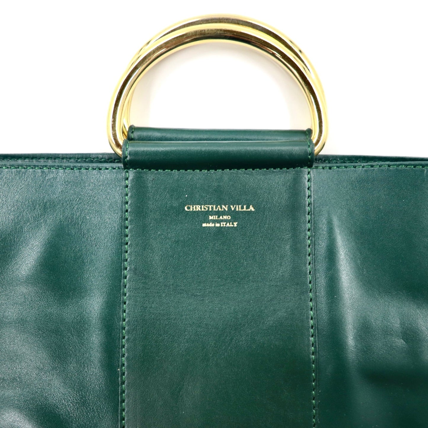 CHRISTIAN VILLA 2WAYショルダーバッグ クラッチバッグ グリーン レザー