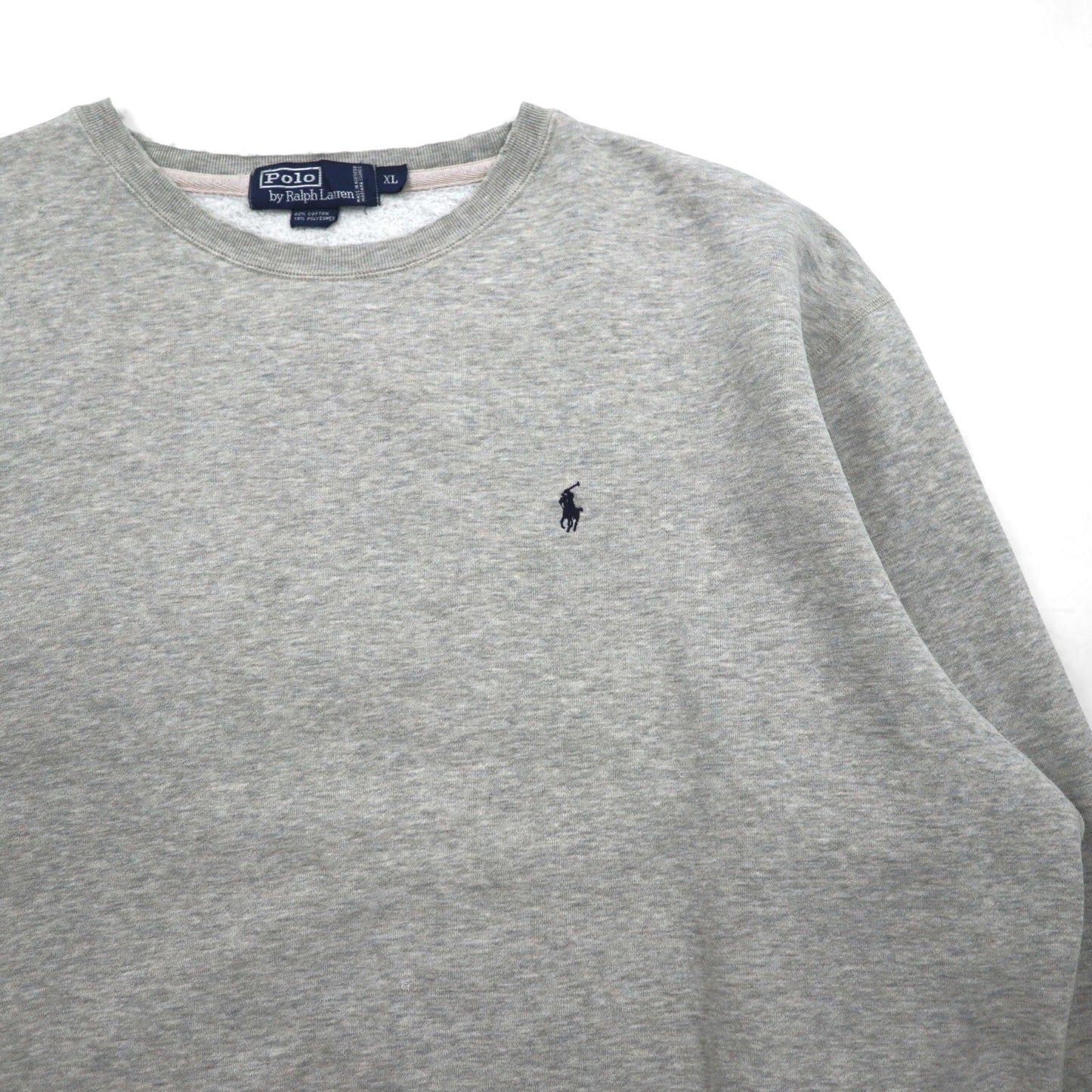 Polo by Ralph Lauren 90年代 クルーネック スウェット XL グレー コットン スモールポニー刺繍