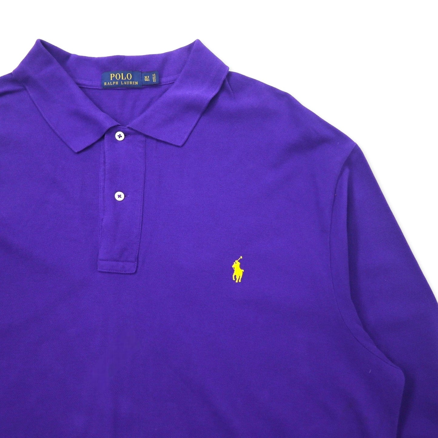POLO RALPH LAUREN 長袖 ポロシャツ XLT TALL パープル コットン 鹿の子 スモールポニー刺繍 ビッグサイズ