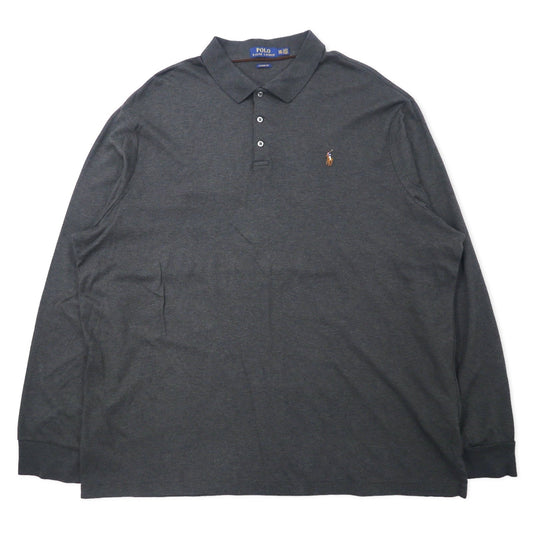 POLO RALPH LAUREN 長袖 ポロシャツ XXL カーキ コットン CLASSIC FIT スモールポニー刺繍 ビッグサイズ
