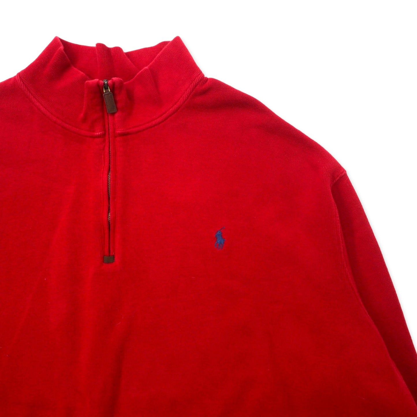 POLO RALPH LAUREN ハーフジップ スウェット 4XB レッド コットン スモールポニー刺繍 ビッグサイズ