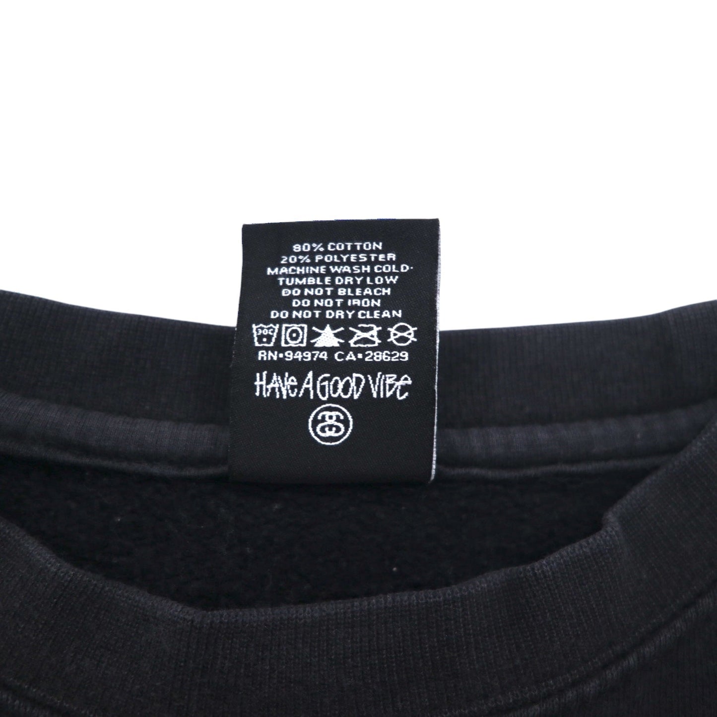 STUSSY USA製 ワールドツアー クルーネック スウェット L ブラック カモフラ WT Camo Block Sweat