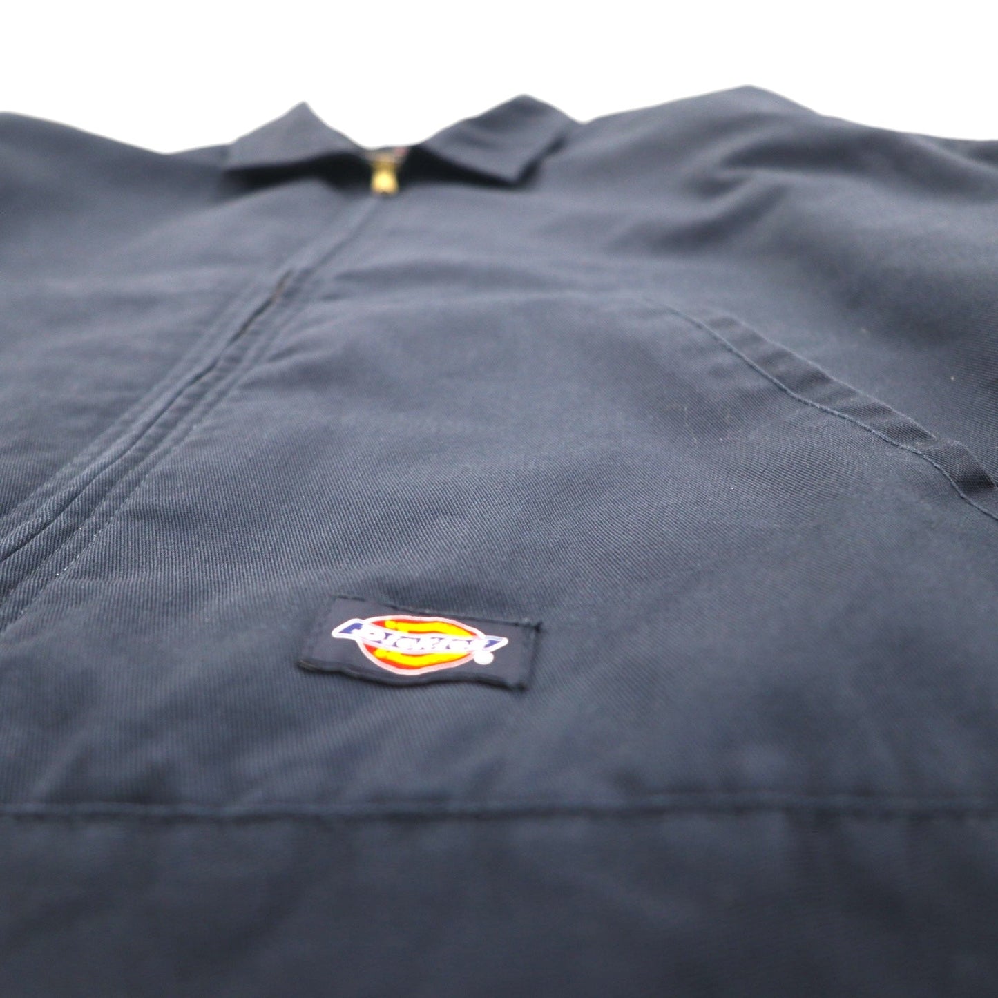 Dickies ジップアップ ワークジャケット XL ネイビー ポリエステル コットン キルティングライナー