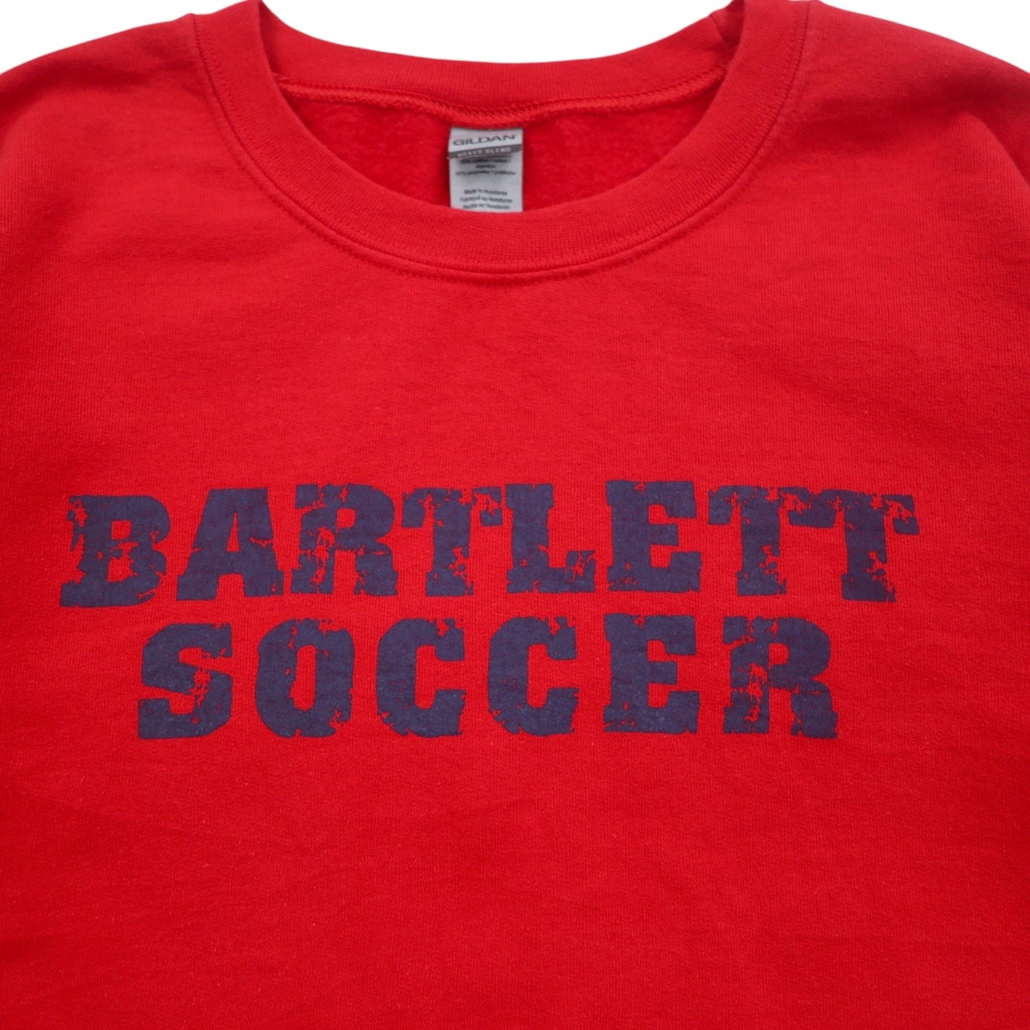 GILDAN スウェット L レッド コットン 裏起毛 BARTLETT SOCCER プリント