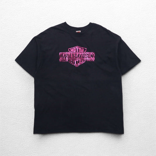 HARLEY DAVIDSON 両面プリント Hanes BEEFY Tシャツ 2XL ブラック コットン