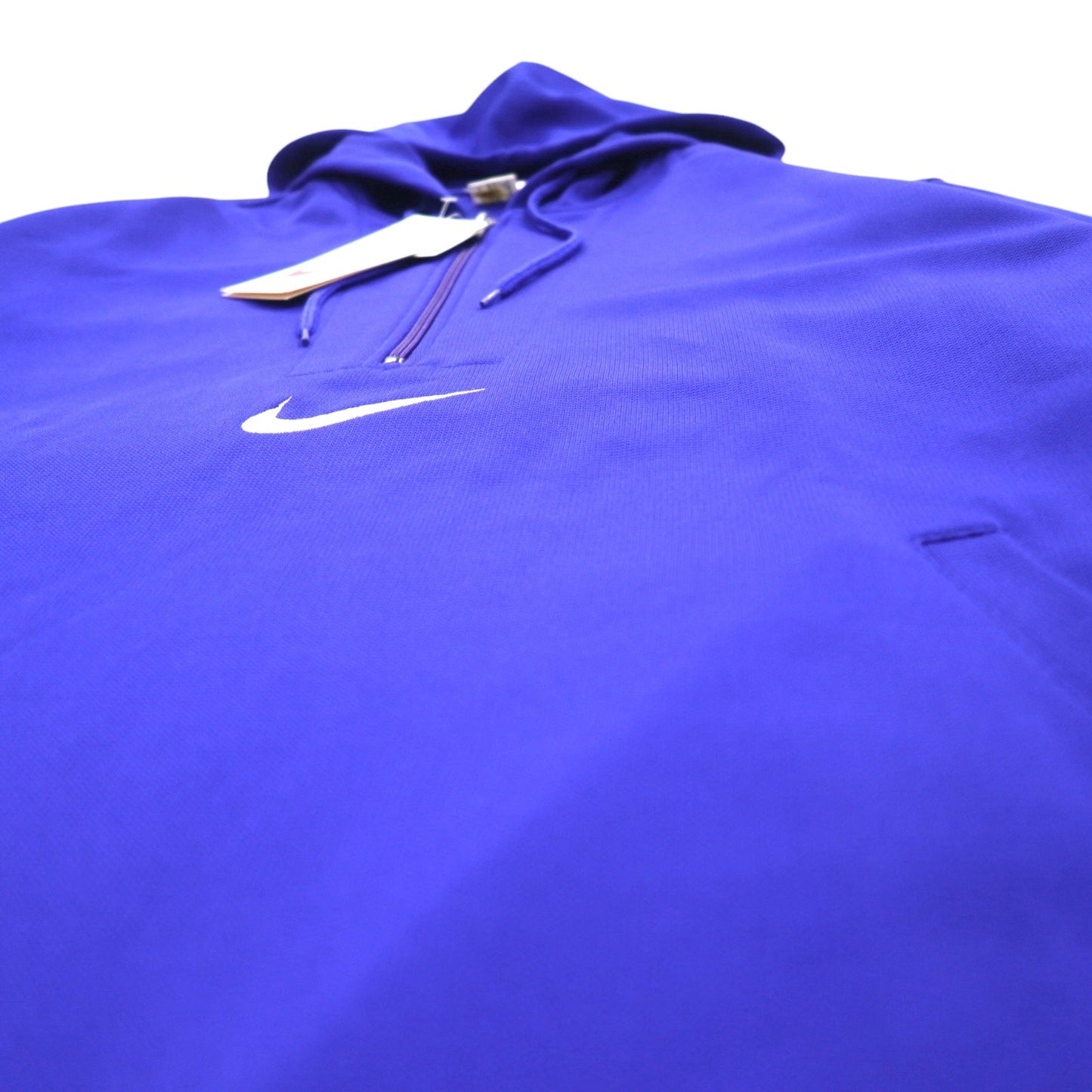 NIKE 90年代 銀タグ ハーフジップ トラックパーカー ジャージ M ブルー センタースウォッシュ 両面ロゴ刺繍 日本製 未使用品