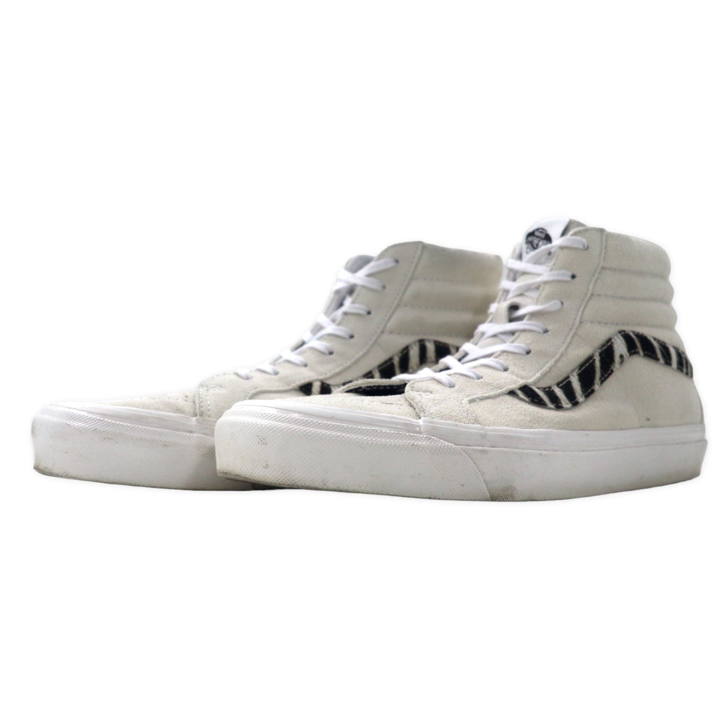 VANS スケートハイDX スニーカー 27.5cm ホワイト ゼブラ柄 ハラコ スエードレザー SK8-HI 38 DX